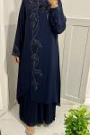 Firuze abaya Lacivert